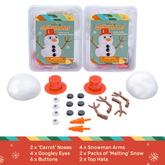 Toysmith snowman accessories with hat, eyes, nose and arms for festive decorating.