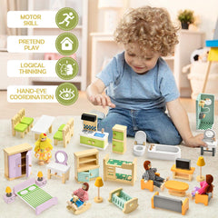 Toyssa bathroom with tub and sink, invites tidy routine pretend play