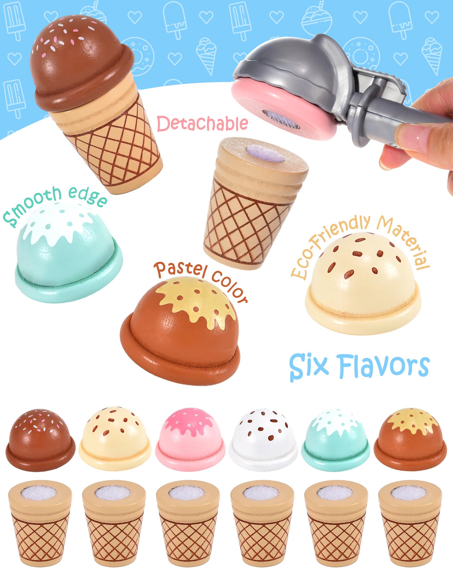Toyssa scoops, smooth and kid-friendly tools for scoop-and-serve play.