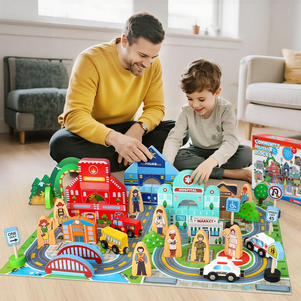 Toyssa traffic signs help teach basic road rules during play.
