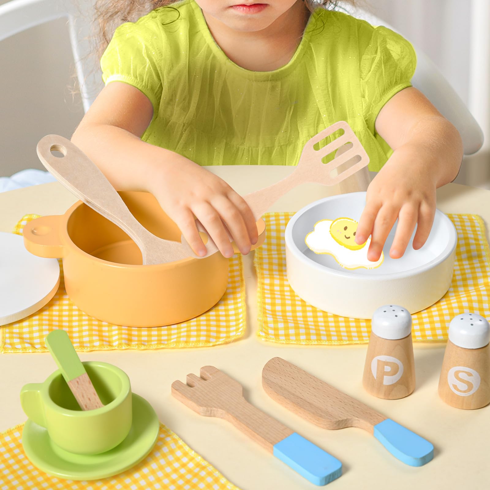 Toyssa wooden coasters add color while teaching organization.