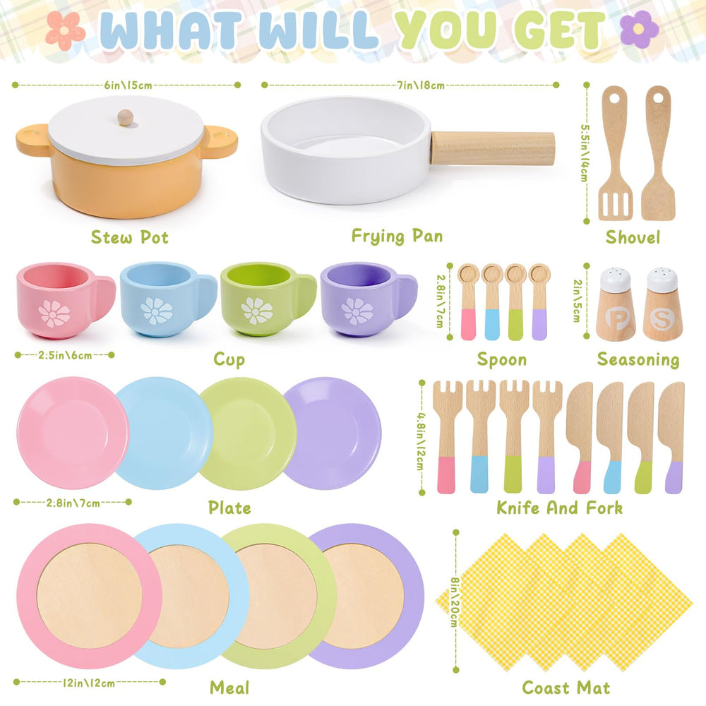 Toyssa wooden plates invite shared meals and role-play storytelling.