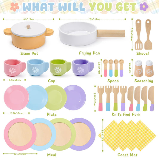 Toyssa wooden plates invite shared meals and role-play storytelling.