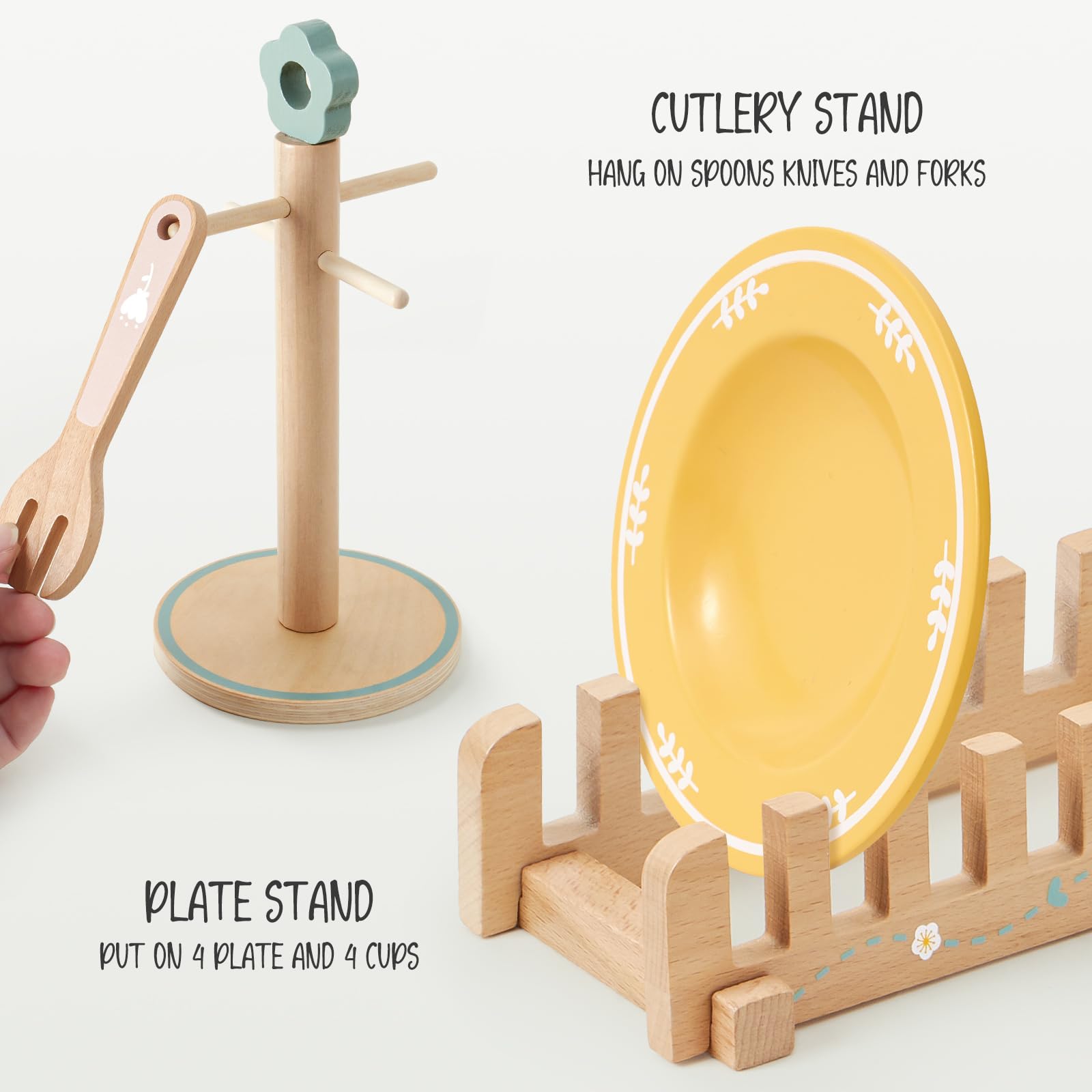 Toyssa soft-color wooden design protects small hands during play