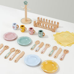 Toyssa storage racks to keep play dishes organized after cooking