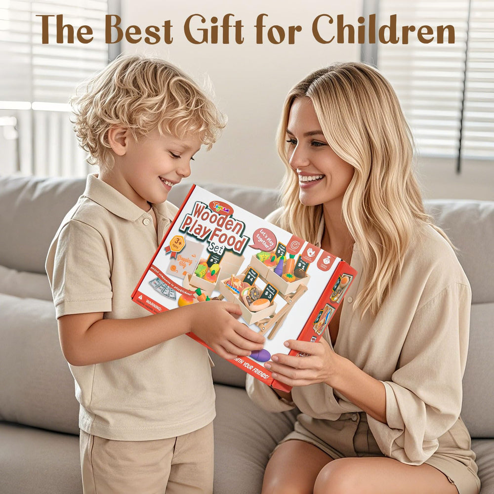 Toyssa knife and menu encourage safe role-play and basic price sorting.