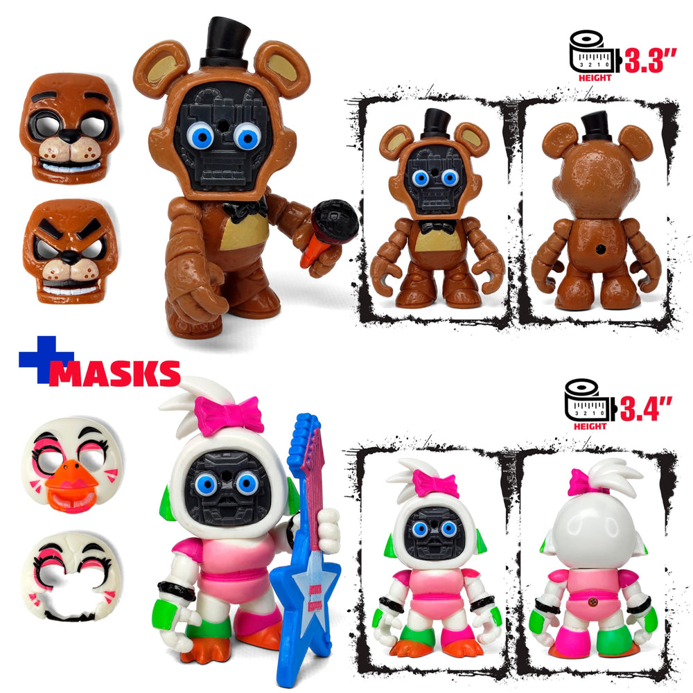 Toysvill Glamrock Fred mini figure with bold colors and durable paint