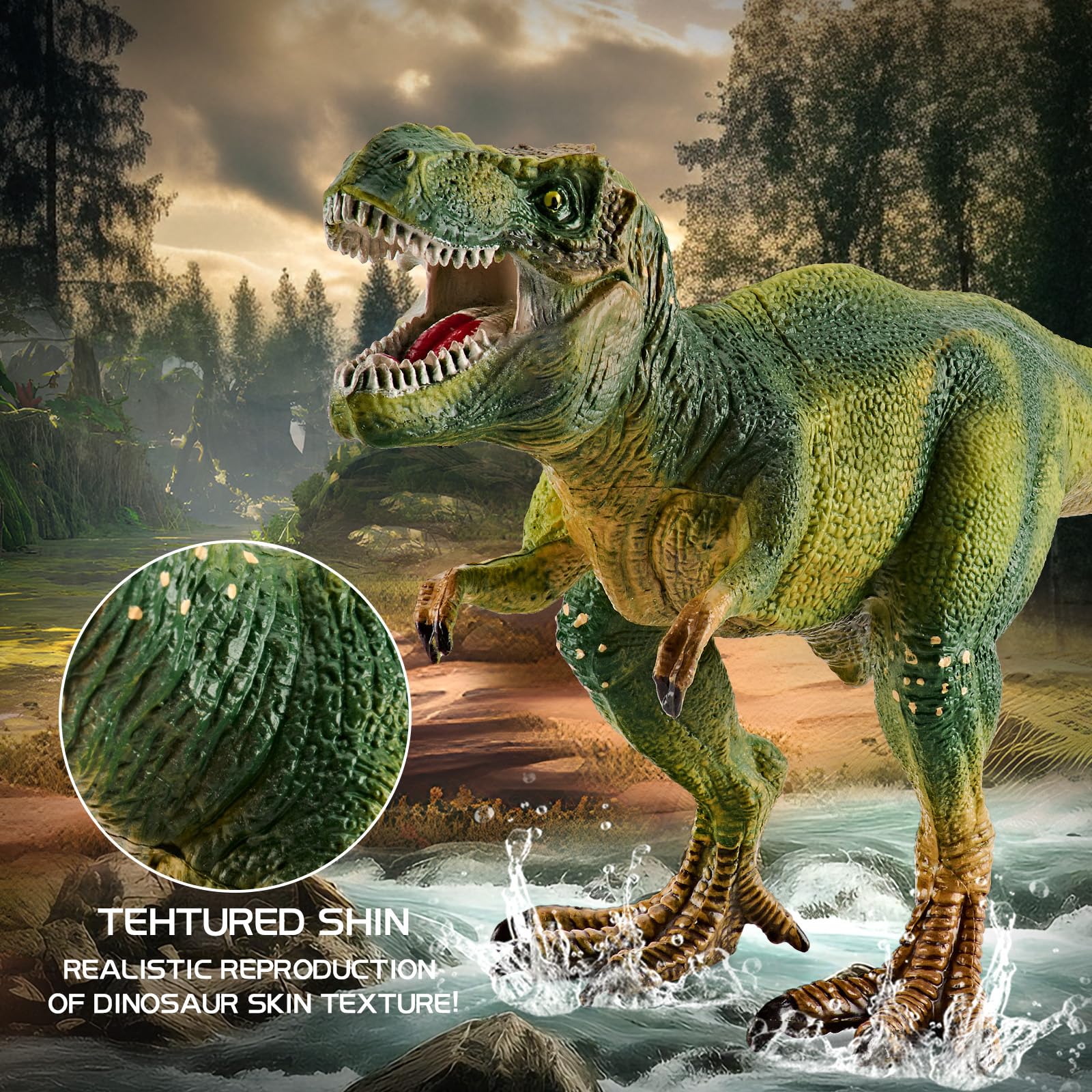 TOYSXYIN Dinosaurs T-Rex side detail highlighting pose for storytelling