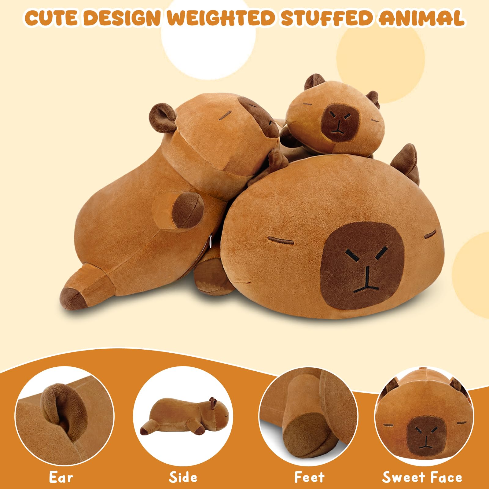 TOYSYM capybara plush bedroom snuggle ready for bedtime comfort.
