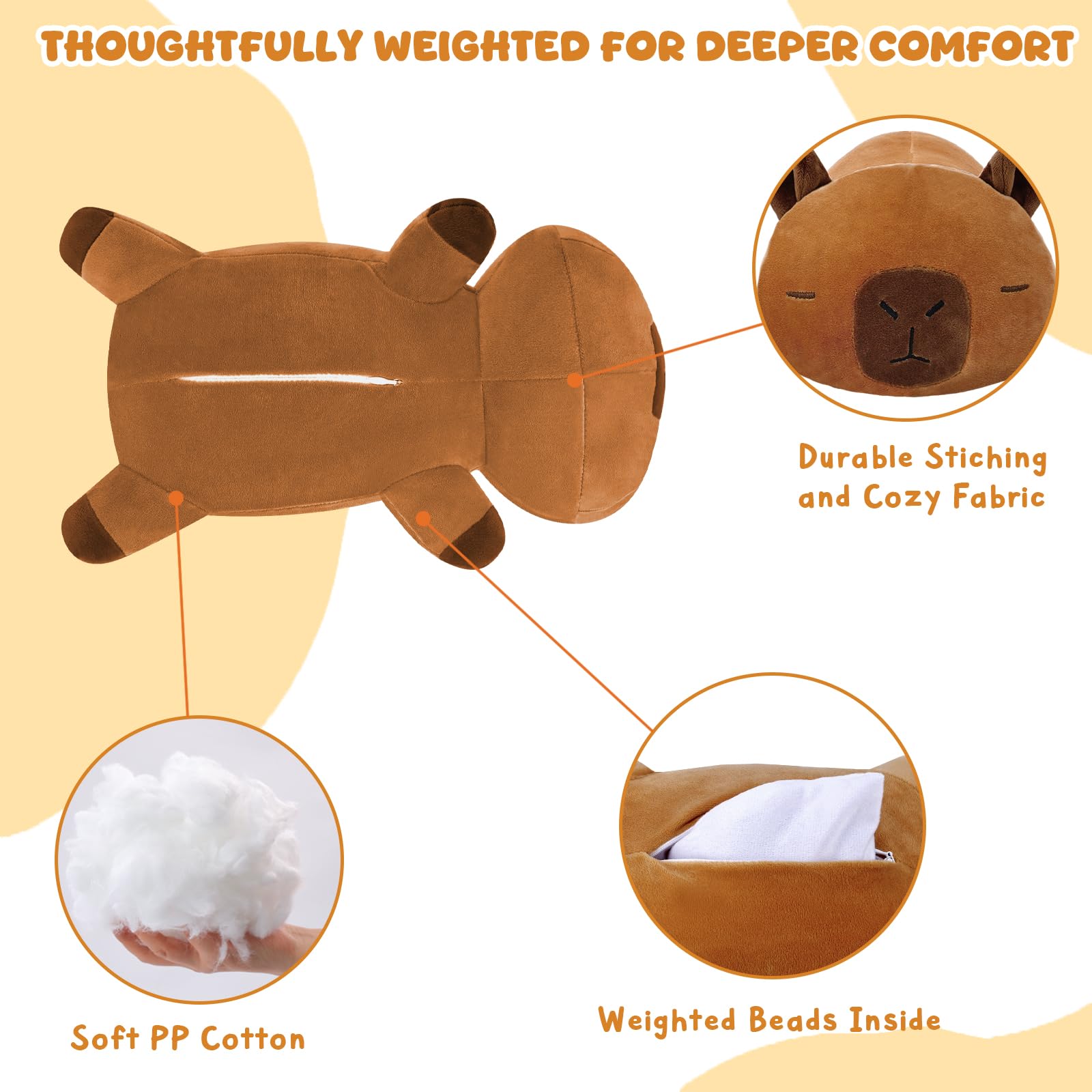 TOYSYM capybara plush decorative pillow for cozy living spaces.