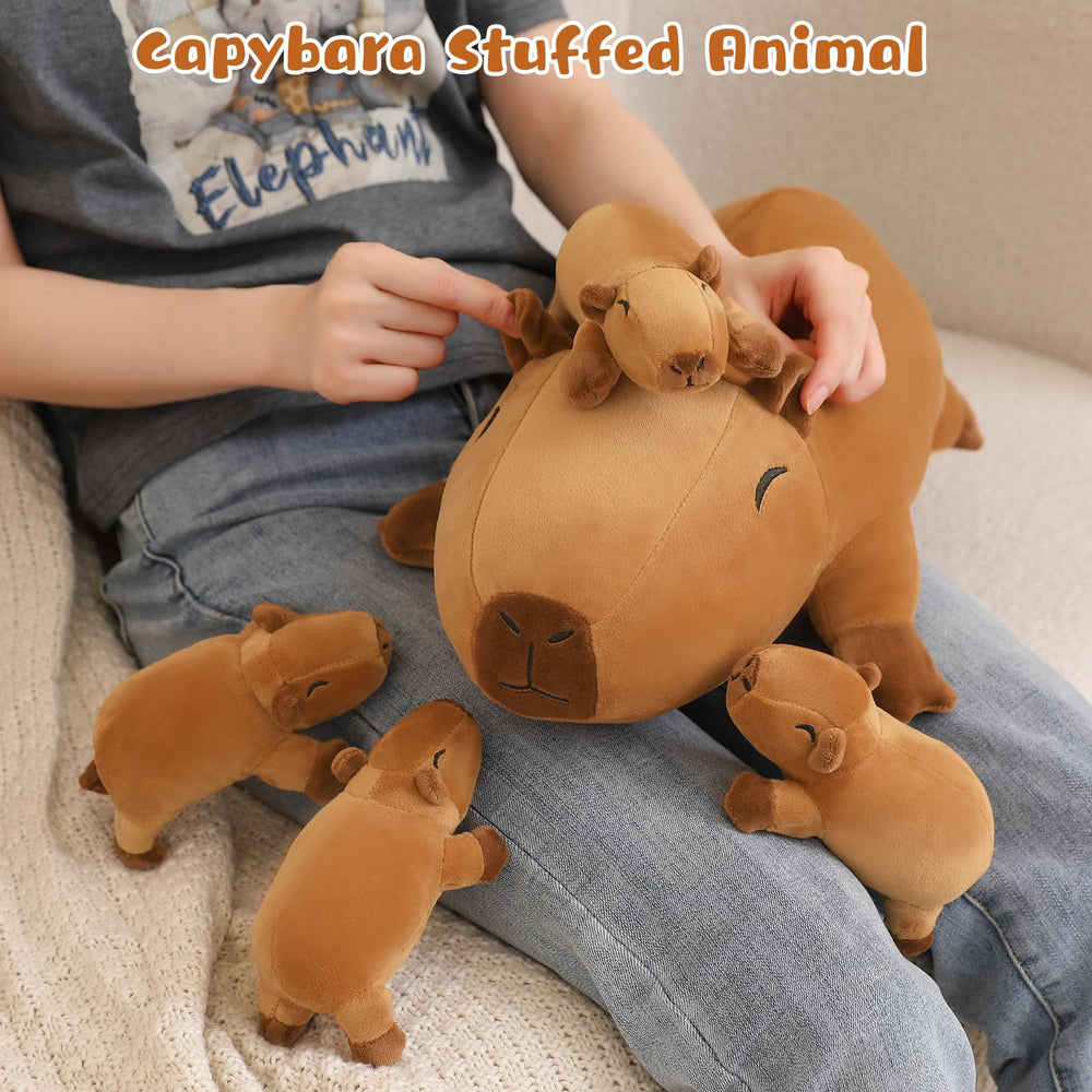 TOYSYM Capybara plush serves as a versatile hug pillow and nap cushion.