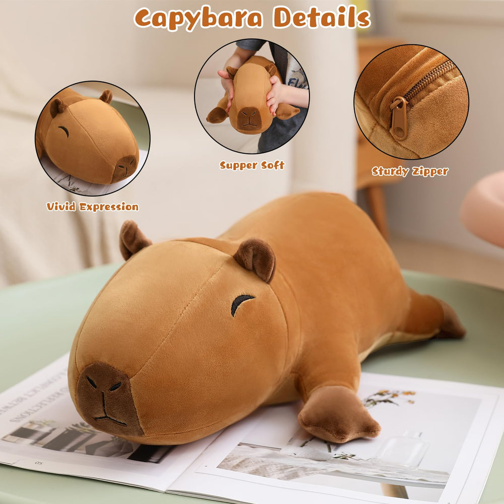 TOYSYM Capybara plush features PP cotton filling for plush, cuddly softness.