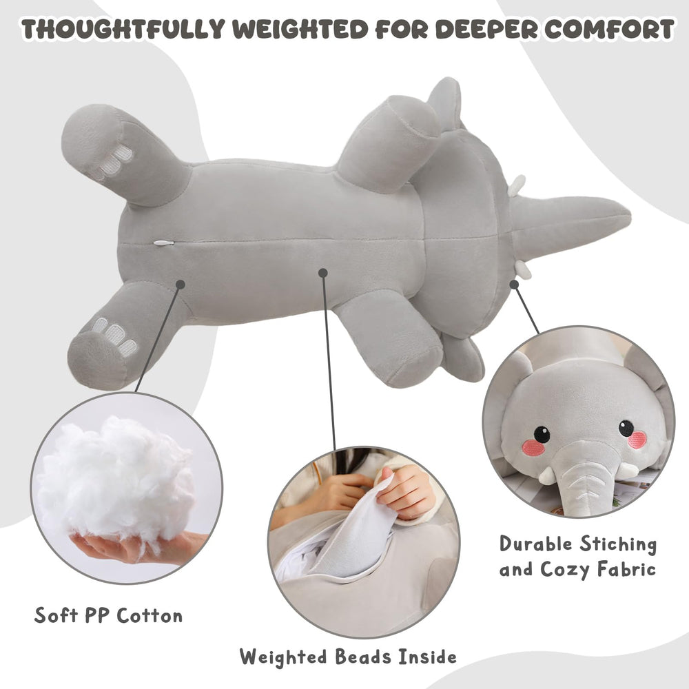 TOYSYM elephant plush ideal for bedtime snuggles and relaxation.