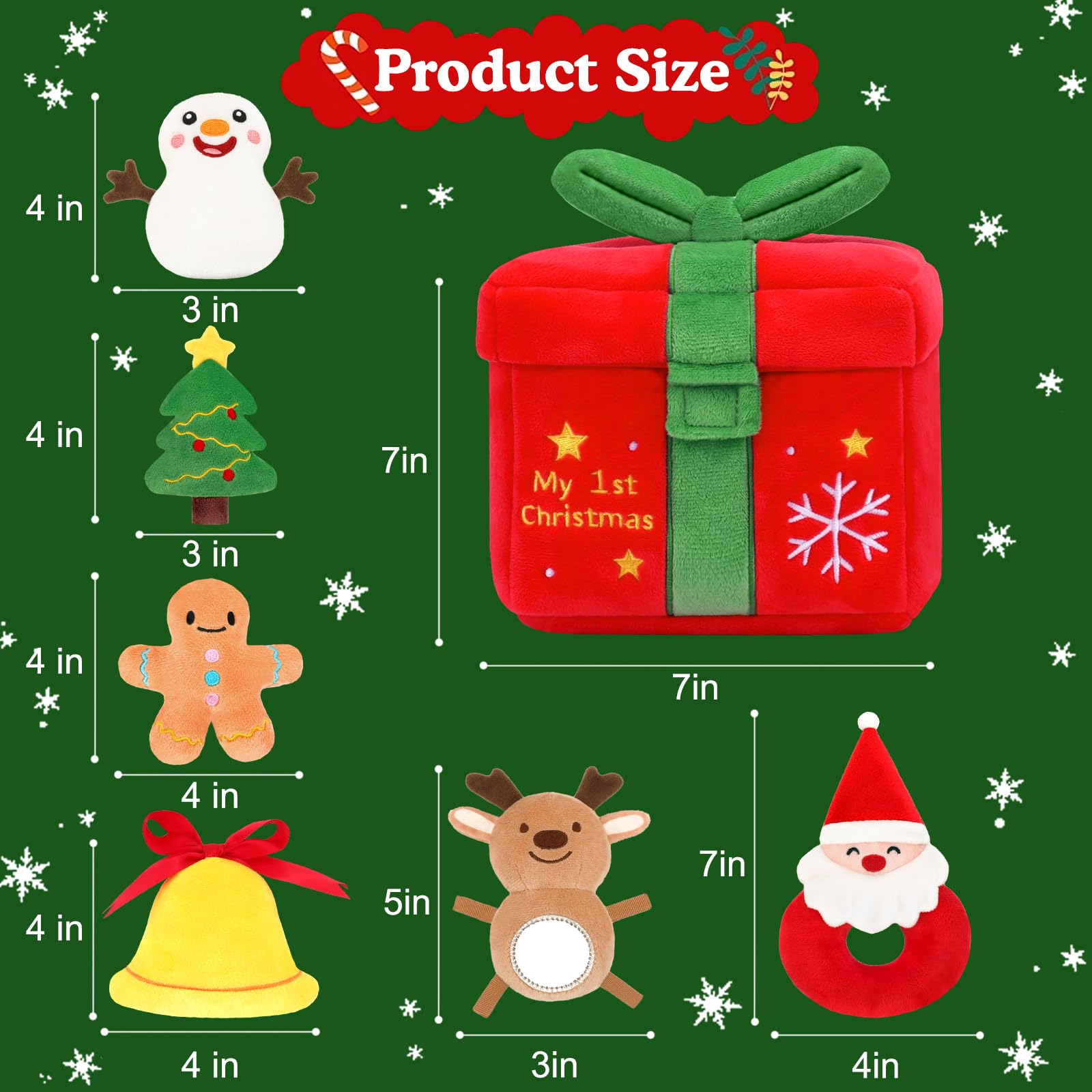 TOYSYM My First Plush Christmas Box elk with soft mirror for self-discovery