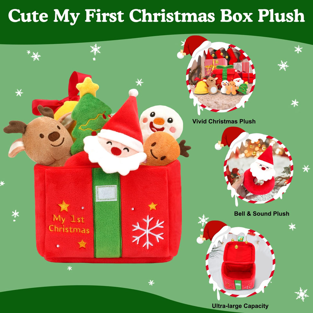 TOYSYM My First Plush Christmas Box gingerbread-man plush for cozy holiday scenes