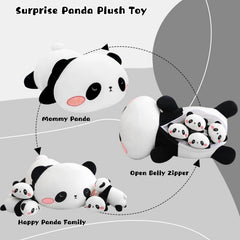 TOYSYM panda plush pillow with removable baby pandas for soft sleep support