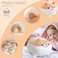 TOYSYM Shiba Inu belly opens to reveal four baby corgi dolls, perfect for storytelling.