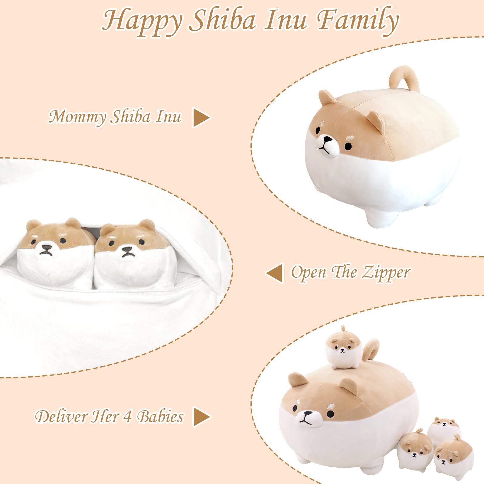 TOYSYM Shiba Inu plush doubles as a decorative pillow for home or car.