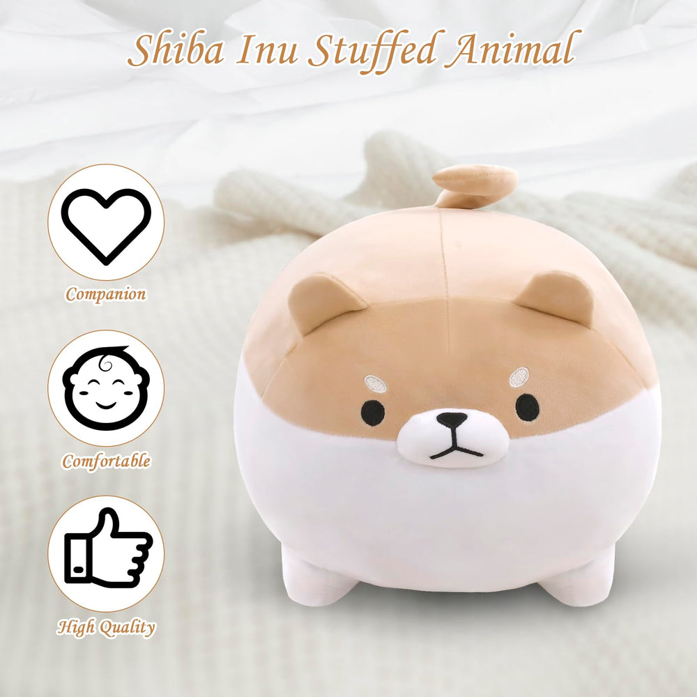 TOYSYM Shiba Inu plush ships vacuum-packed and expands after unpacking.