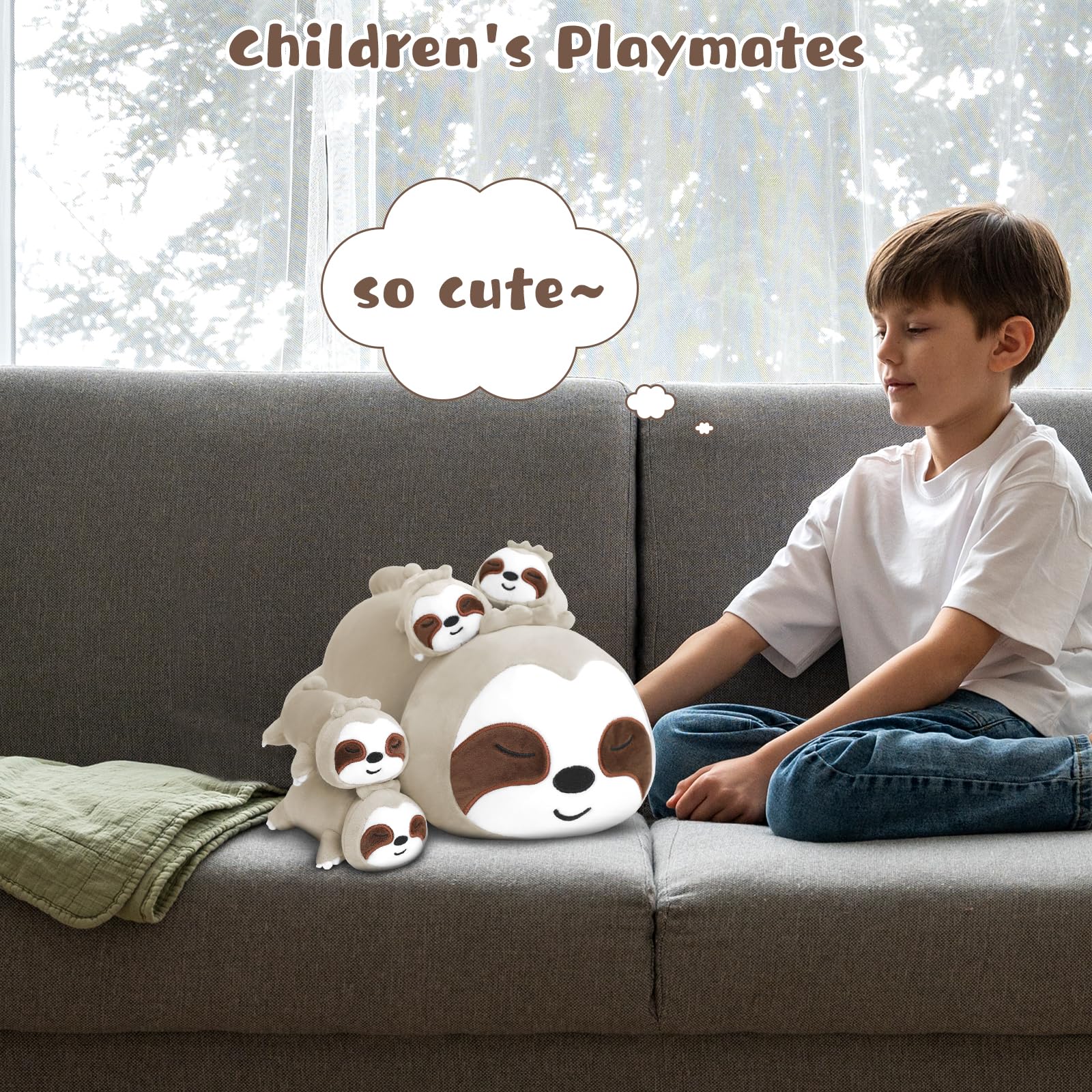 TOYSYM cuddle toy set doubles as decorative and comforting sleep aid.