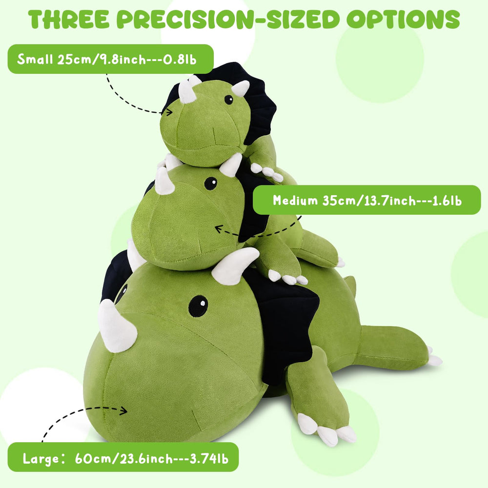 TOYSYM Triceratops versatile pillow-snuggle silhouette for bedtime or travel