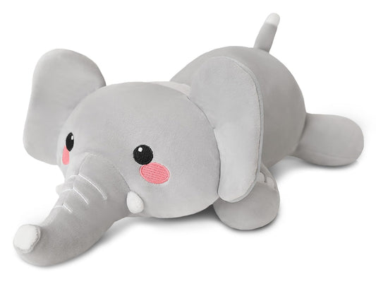 TOYSYM weighted elephant plush closeup showcases soft fabric and beads for calming snuggles