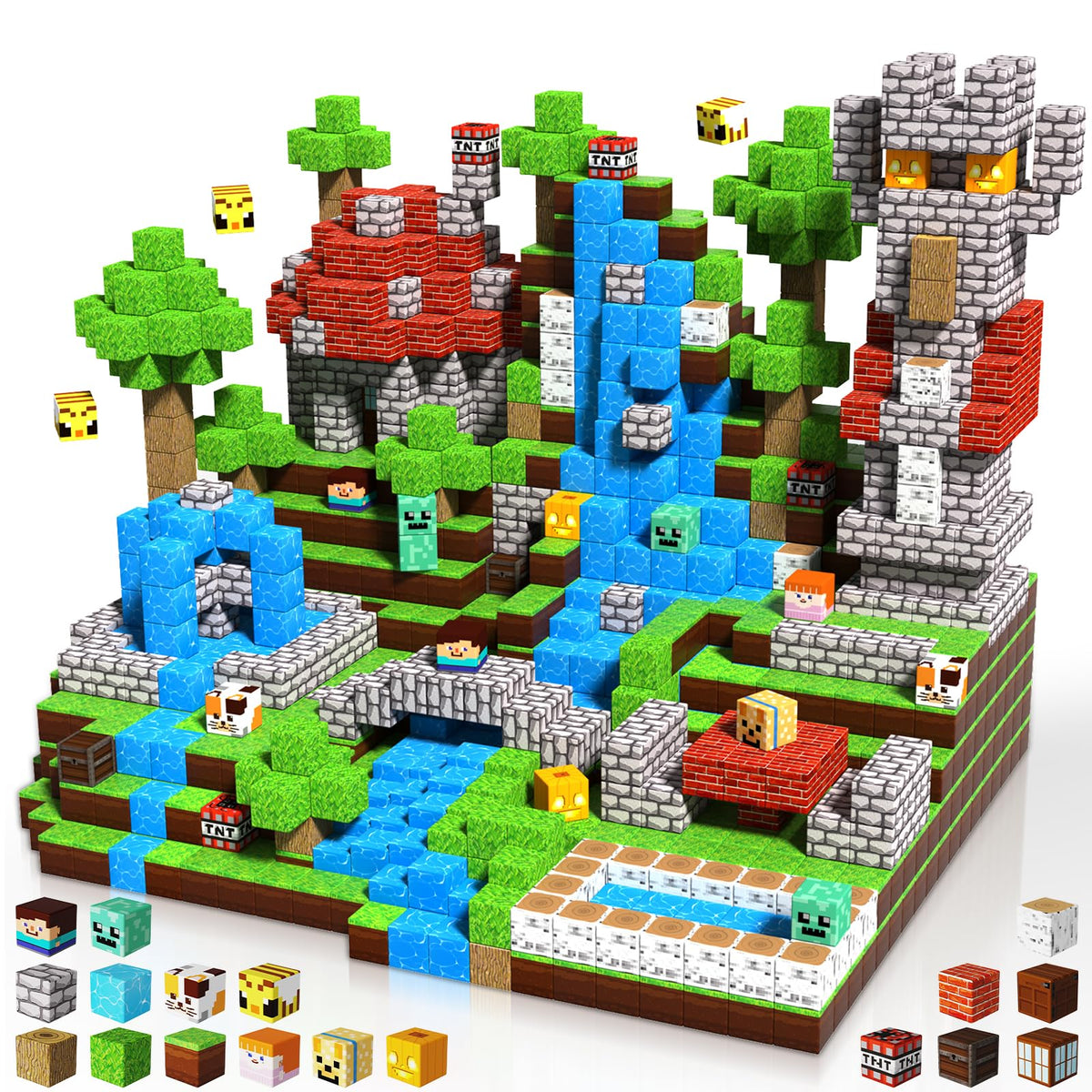 ToyUnited 150pcs magnetic blocks set highlighting vibrant colors for creative construction