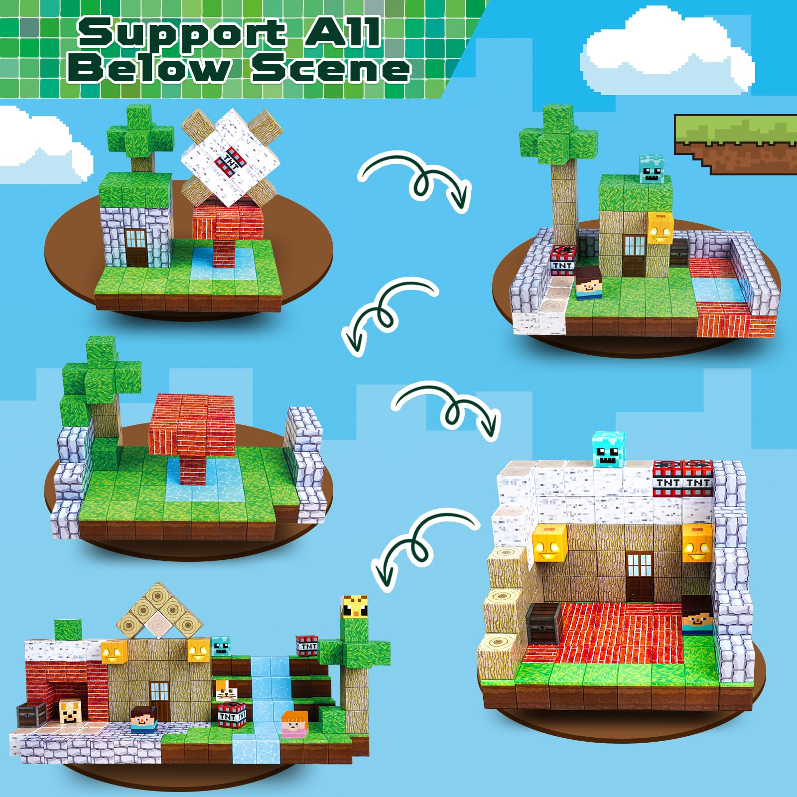 ToyUnited forest world blocks assembling scenes to spark imagination and storytelling