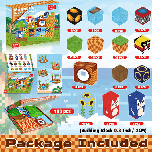 ToyUnited magnetic blocks with bright colors promote imaginative patterns and color recognition.