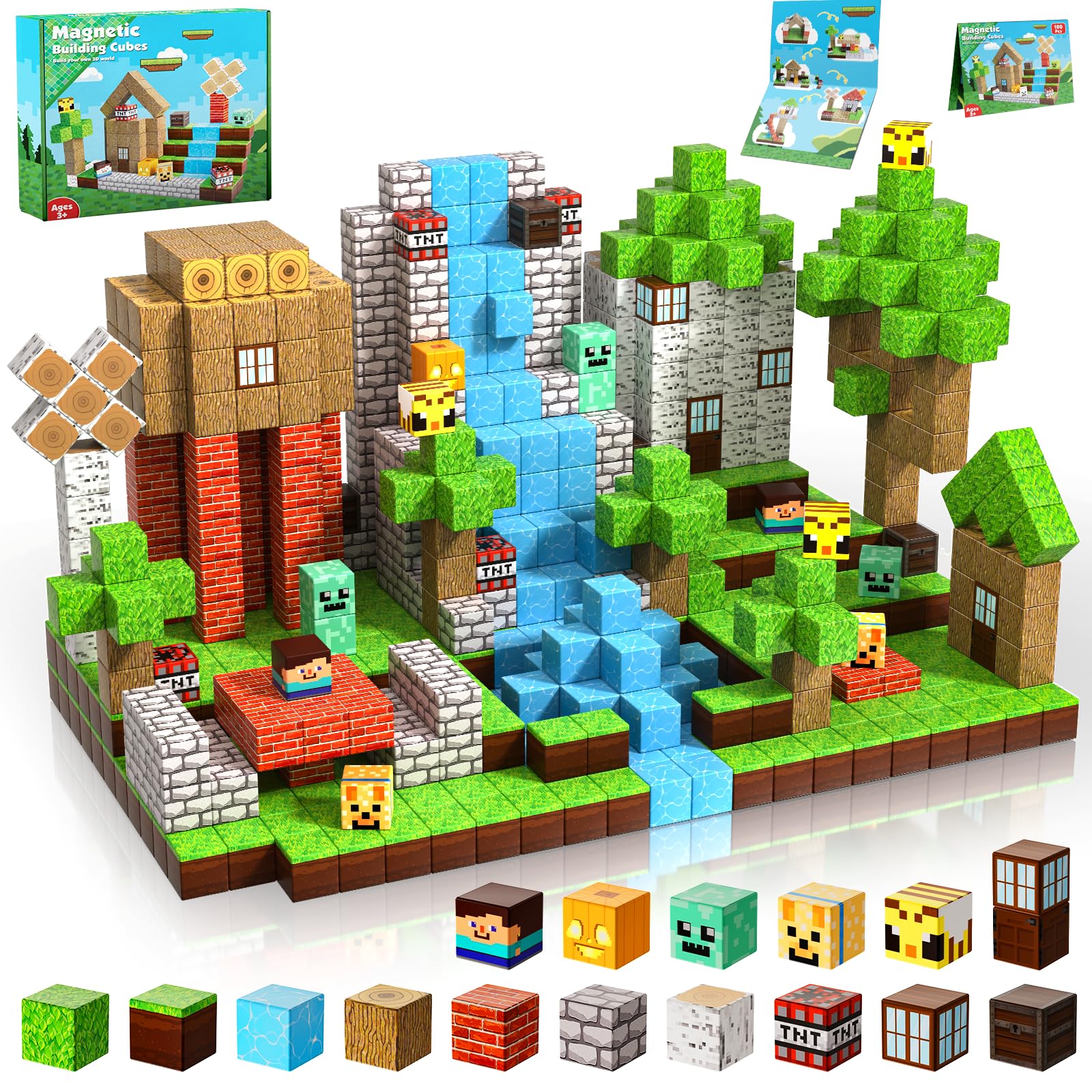 ToyUnited Magnetic Blocks forest world setup for imaginative play and STEM exploration