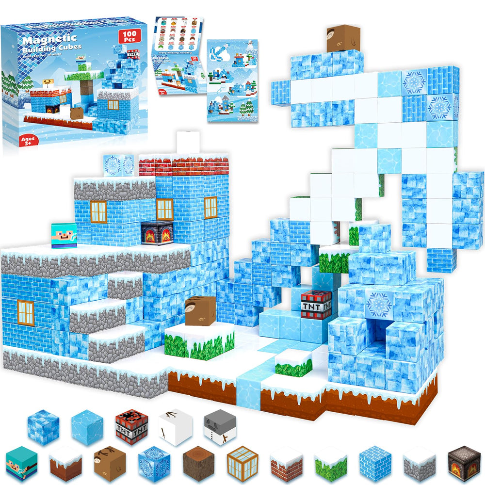 ToyUnited magnetic blocks form a glacier castle for imaginative play