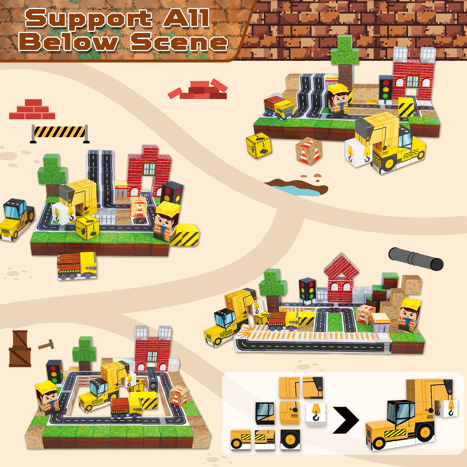 ToyUnited magnetic blocks pattern pieces showcase varied shapes for open-ended construction.