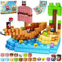 ToyUnited magnetic blocks assemble a pirate ship, boosting imaginative play and spatial awareness.