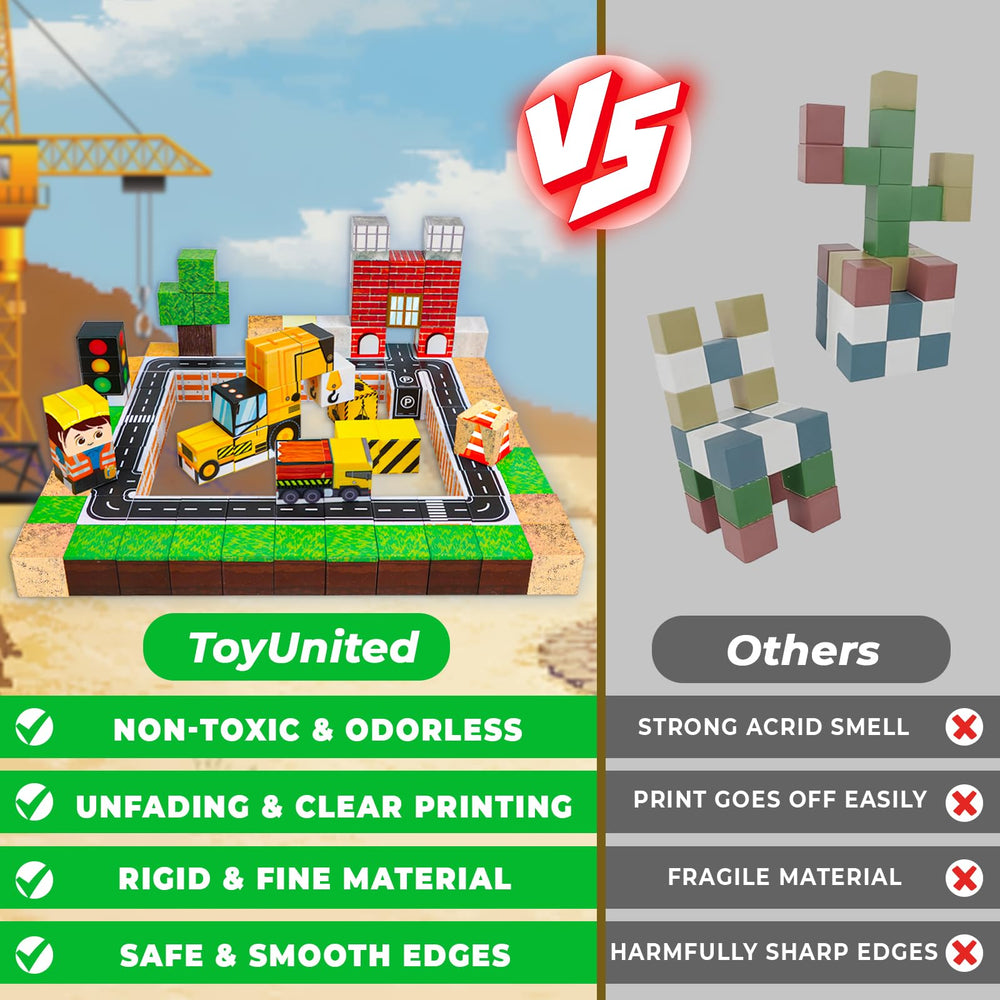 ToyUnited magnetic blocks STEM learning supports hand-eye coordination and logical thinking.