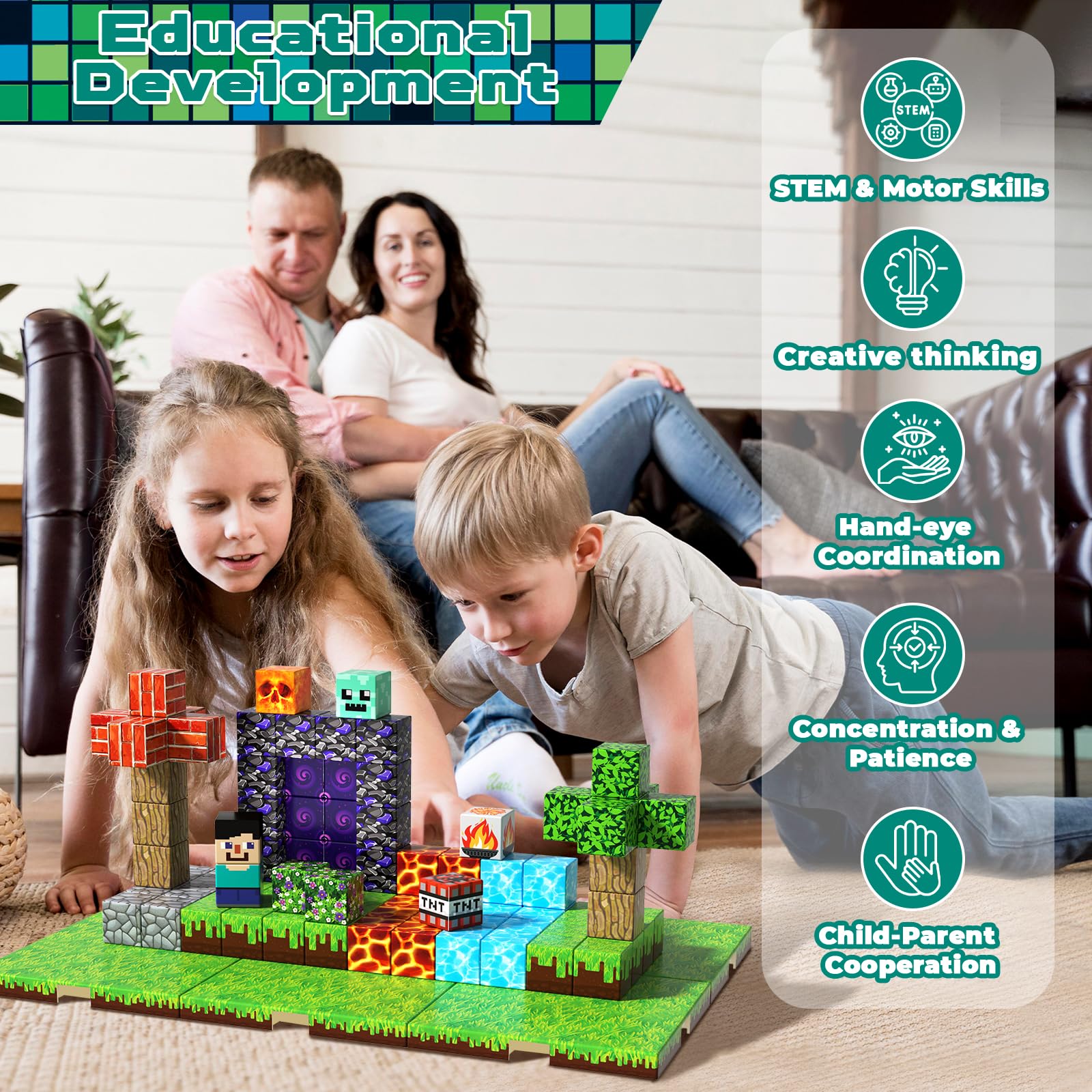 ToyUnited open-ended magnetic play encourages spatial thinking and teamwork.