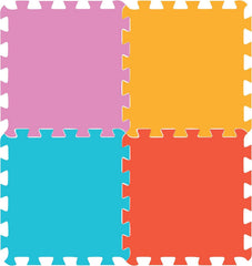 ToyVelt square tiles with edge pieces form a complete, customizable mat.