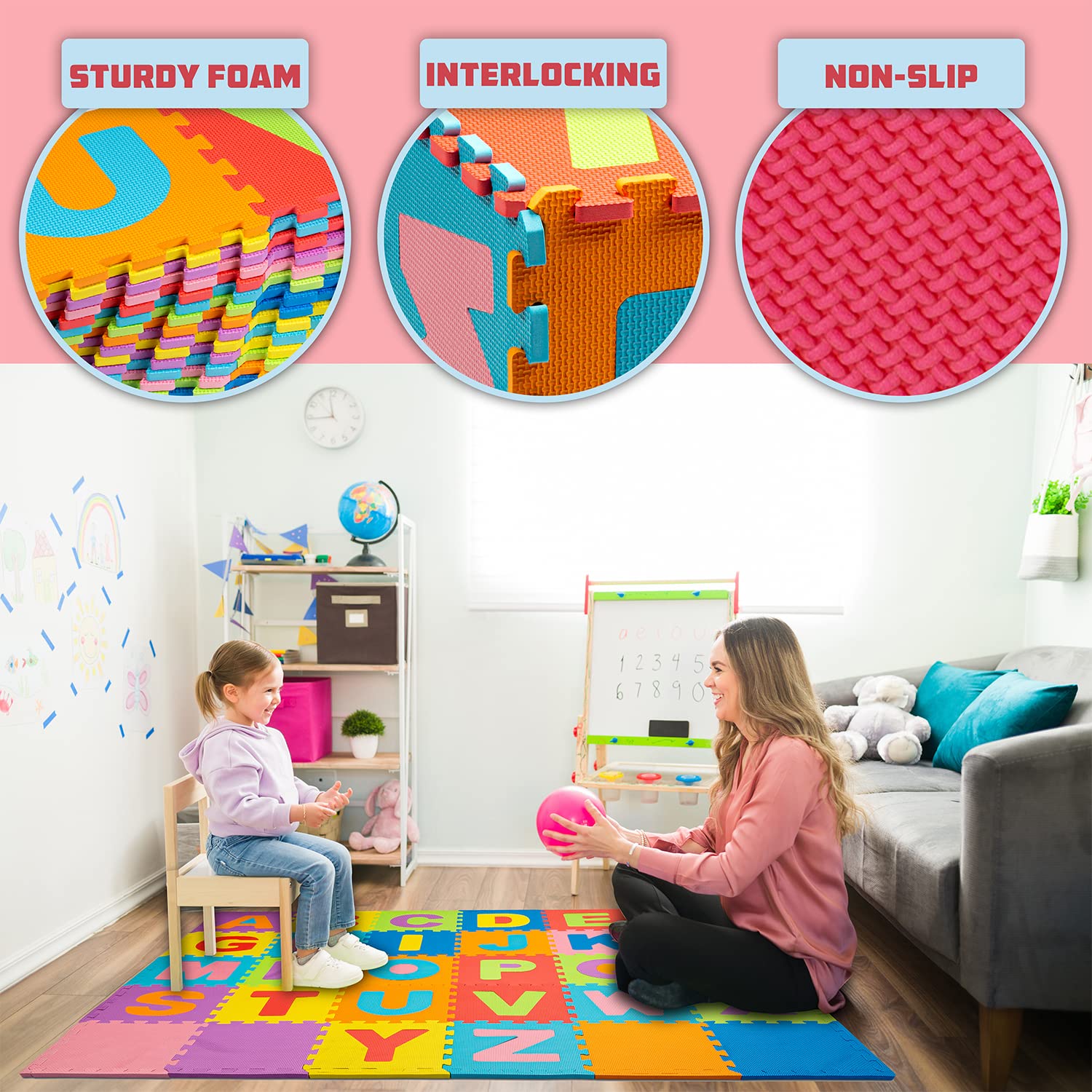 ToyVelt soft crawling mat made from EVA foam cushions little explorers.