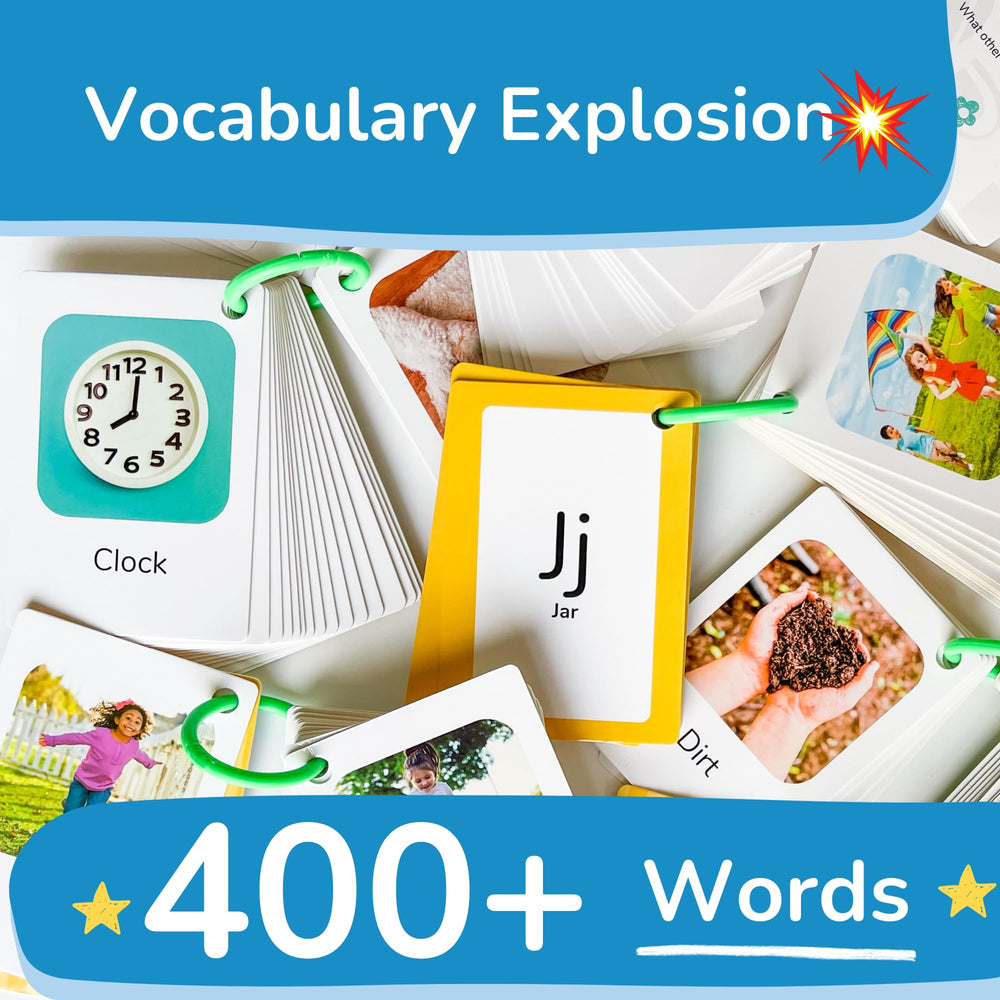 TOYVENTIVE gift-ready flash cards ideal for 1–3 year olds' vocabulary growth.