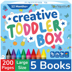 TOYVENTIVE toddler coloring books and crayons set for creative learning