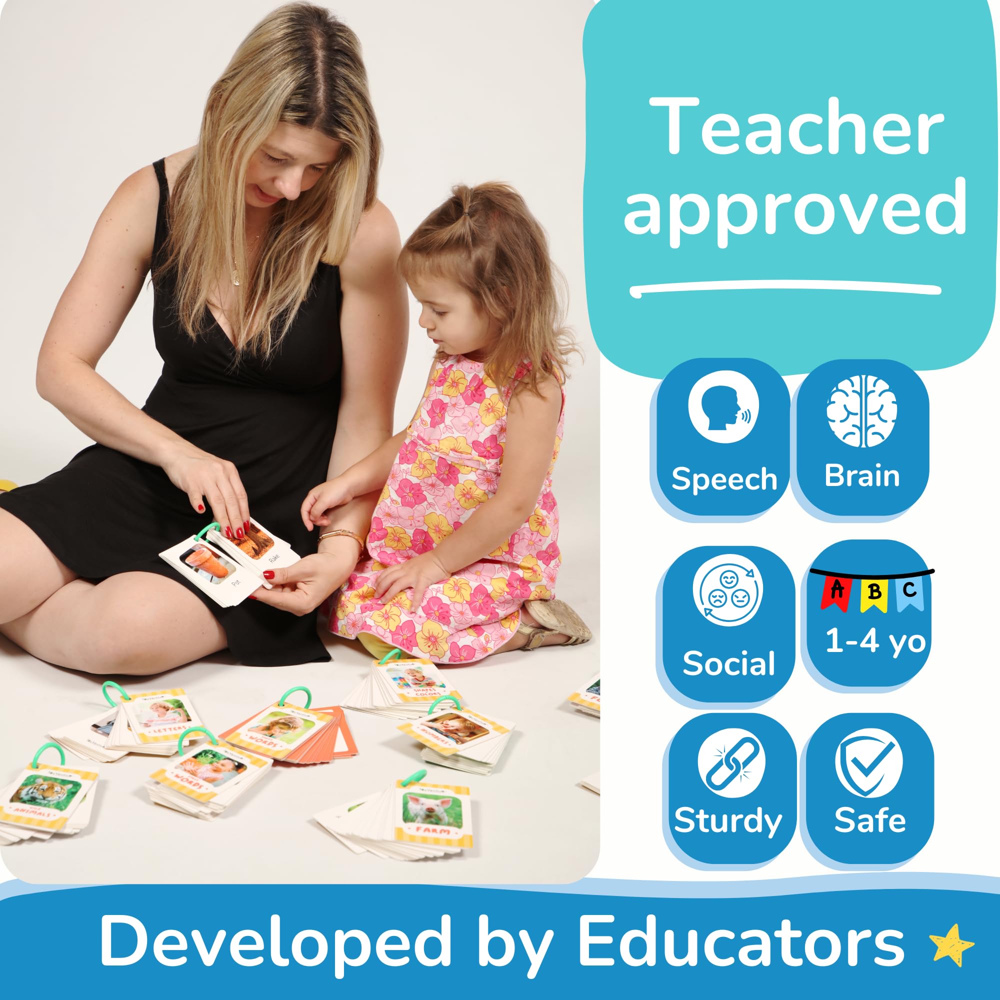 TOYVENTIVE travel-friendly flash cards for learning on the go and quiet moments.