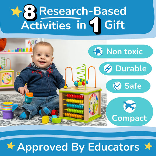 TOYVENTIVE wooden cube abacus for counting and early math skills.