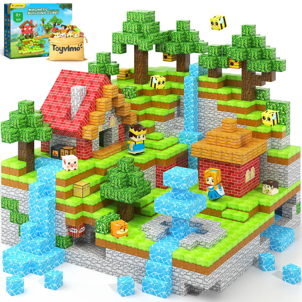 Toyvimo forest magnetic blocks forest tiles for imaginative nature builds.