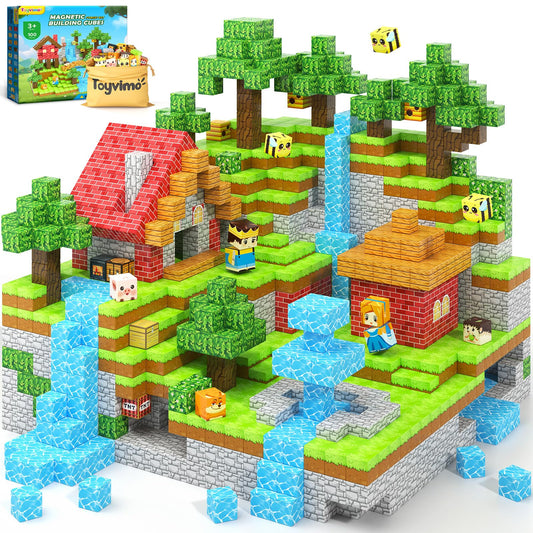Toyvimo forest magnetic blocks forest tiles for imaginative nature builds.
