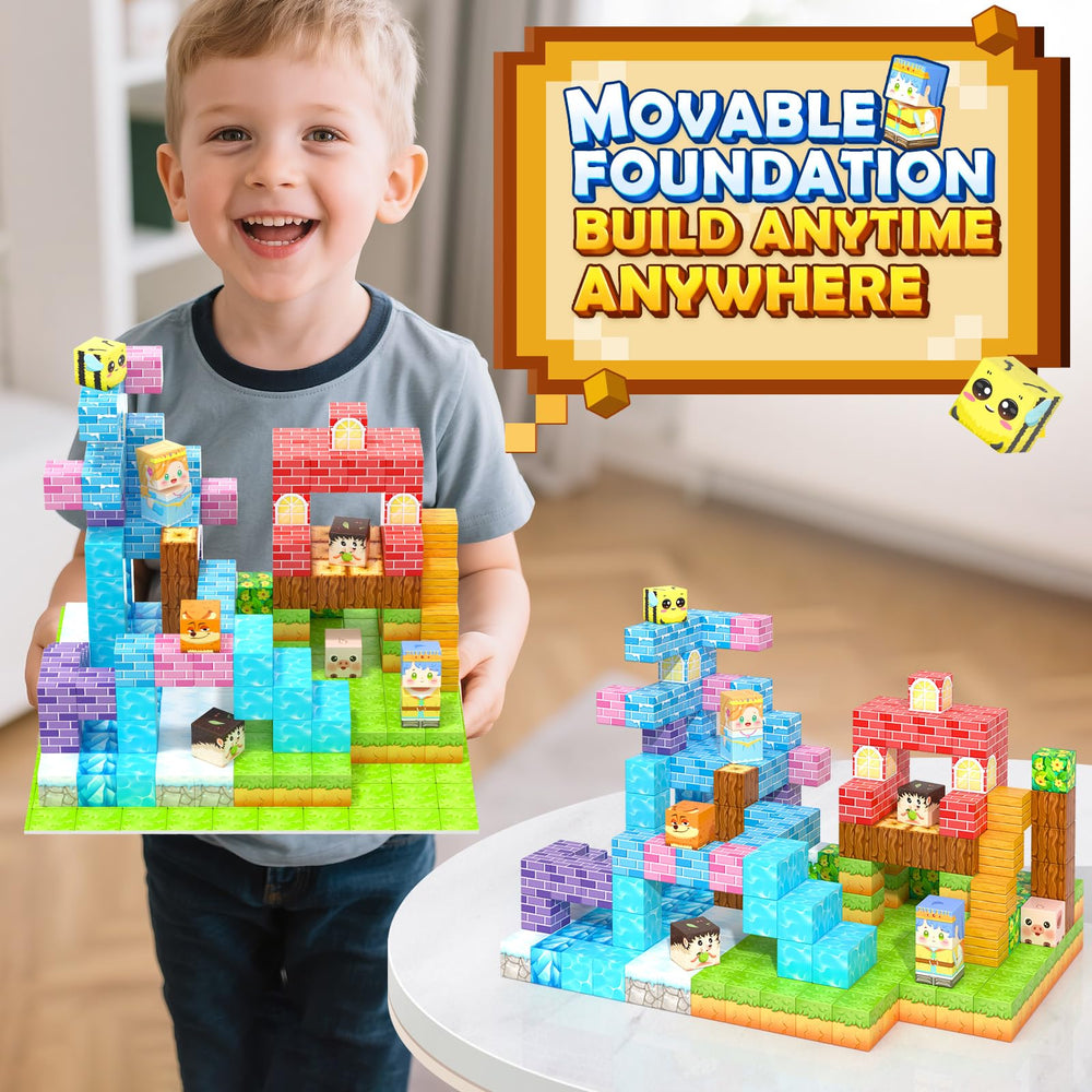 Toyvimo Magnetic Blocks colorful bricks closeup showcases durable edges for safe learning.