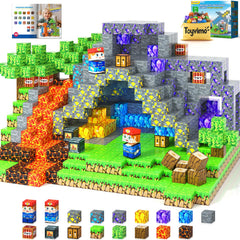 Toyvimo magnetic blocks forest world elements for imaginative play and fine motor skill building.