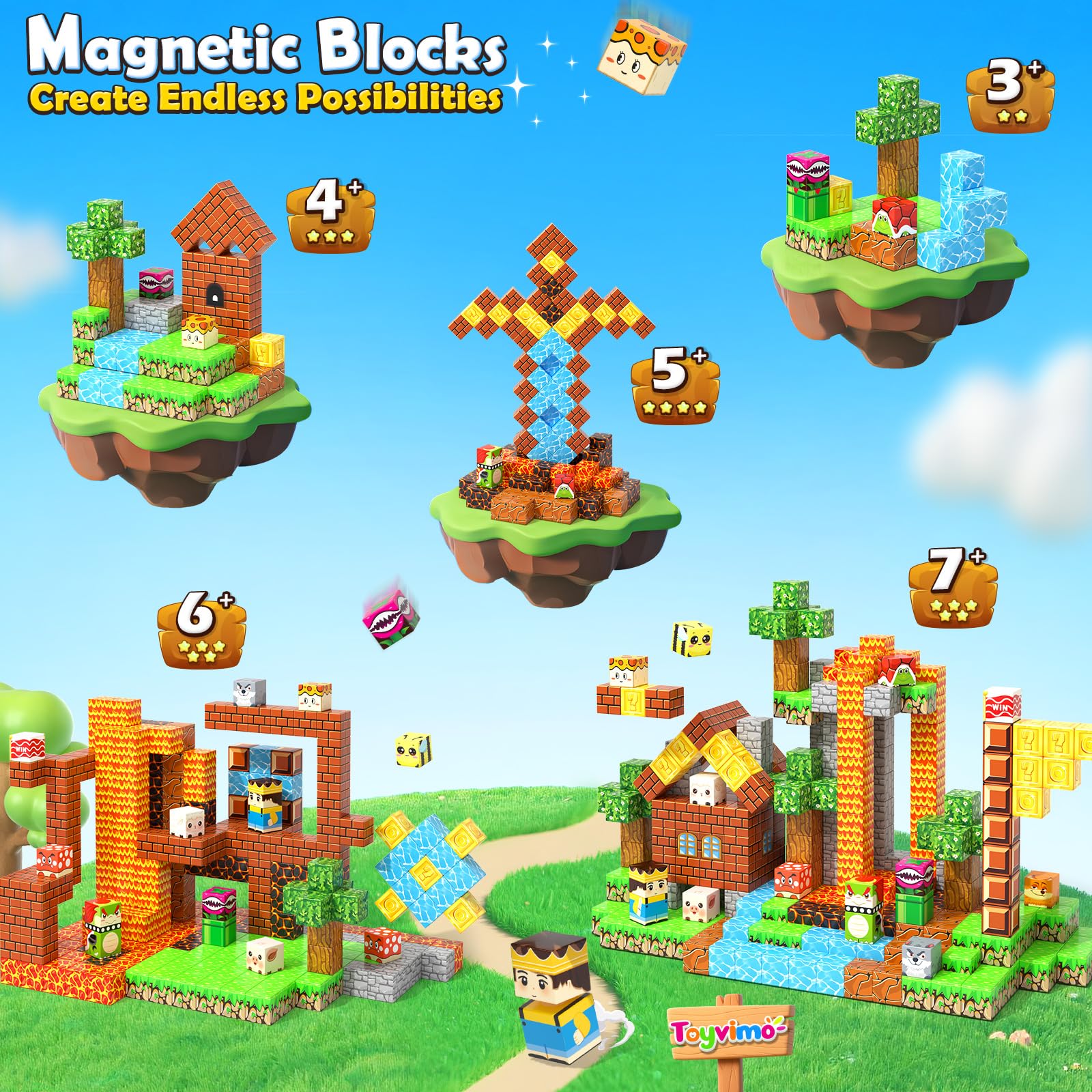 Toyvimo gift-packaging ready magnetic blocks set for birthdays.