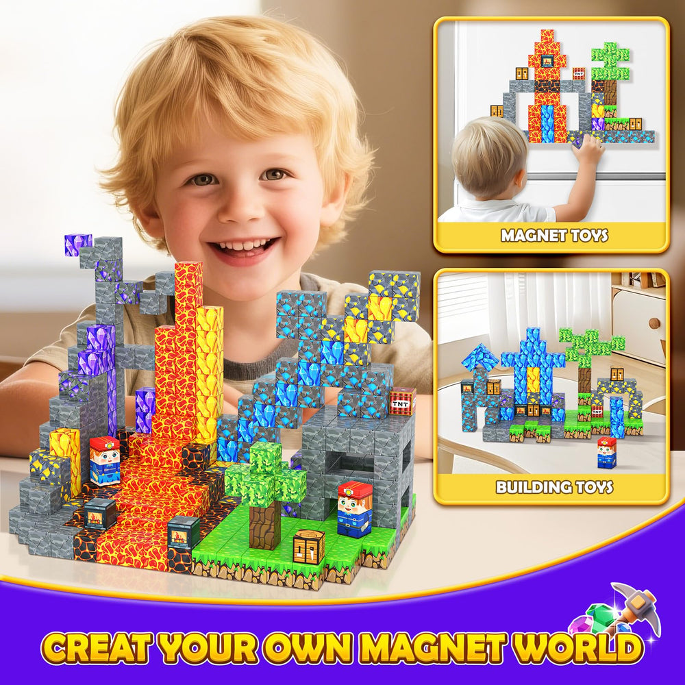 Toyvimo magnetic blocks mine world parts fun for creative engineering and problem solving.