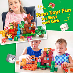 Toyvimo magnetic board with lava scene to inspire imaginative play.