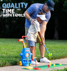 ToyVelt Toddler Golf Set compact storage: easy to tidy after play.