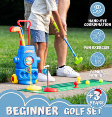 ToyVelt Toddler Golf Set putting mat: smooth roll supports focus.